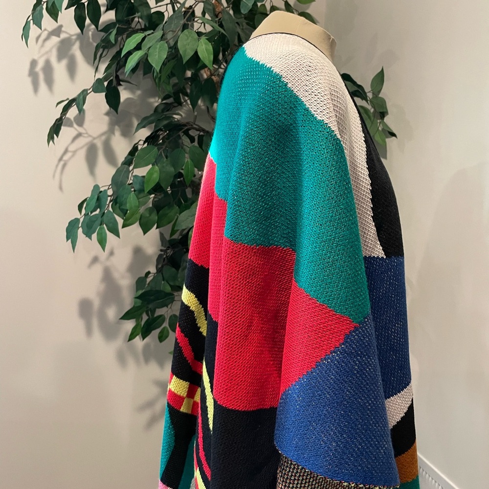 Colorful Patterned Poncho - Picture 3 of 4